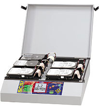 OmniSCSI 4: The only SCSI standalone, mixed master hard drive duplication system.